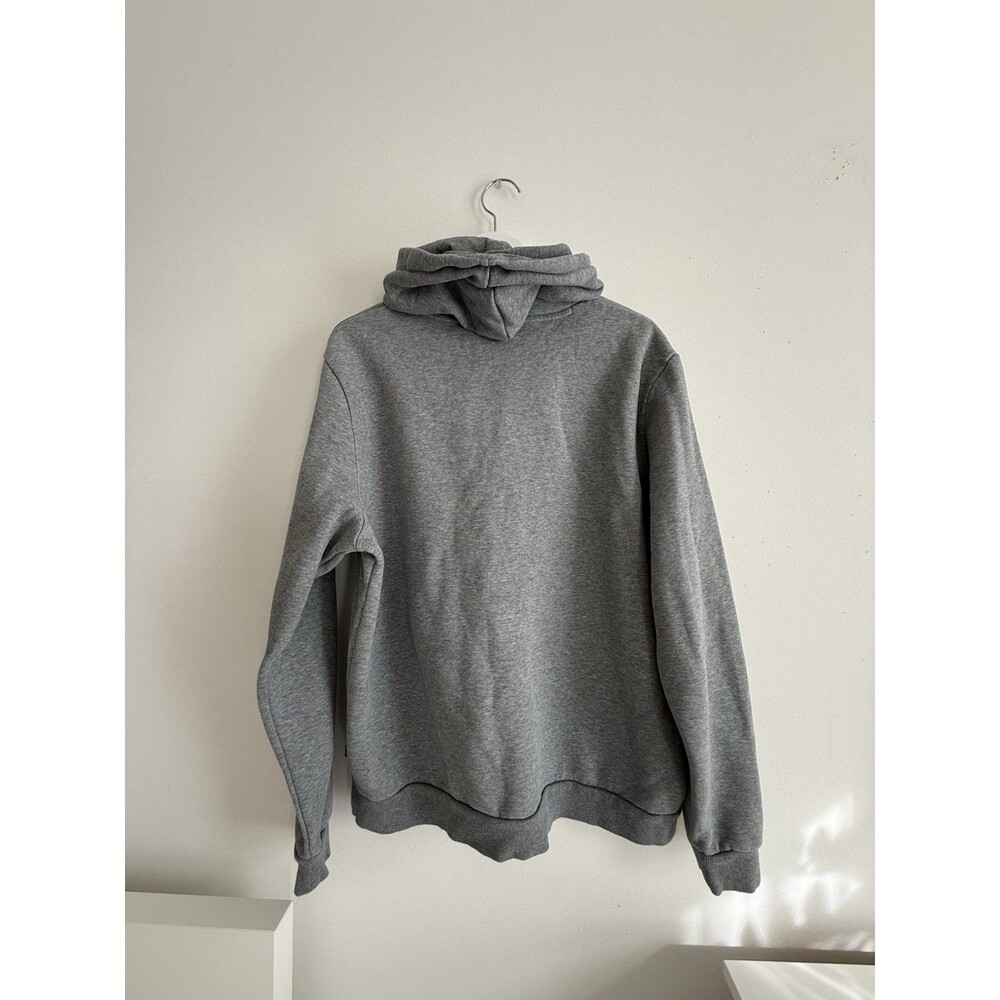 ✿ Puma Gray Hoodie Embroidered Logo Kangaroo Pocket Fleece Sweatshirt XL